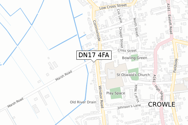 DN17 4FA map - large scale - OS Open Zoomstack (Ordnance Survey)