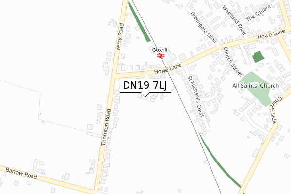 DN19 7LJ map - large scale - OS Open Zoomstack (Ordnance Survey)