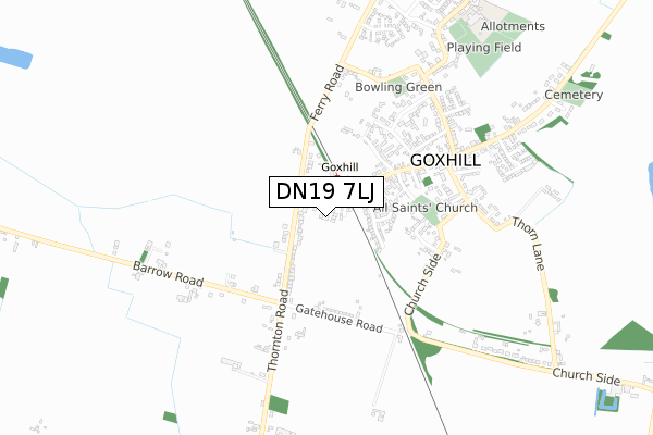 DN19 7LJ map - small scale - OS Open Zoomstack (Ordnance Survey)