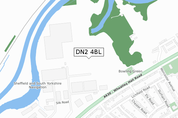 DN2 4BL map - large scale - OS Open Zoomstack (Ordnance Survey)