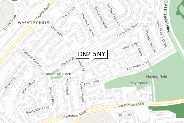 DN2 5NY map - large scale - OS Open Zoomstack (Ordnance Survey)