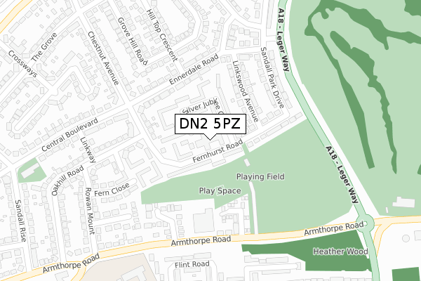 DN2 5PZ map - large scale - OS Open Zoomstack (Ordnance Survey) DN2 5PZ map - large scale - OS Open Zoomstack (Ordnance Survey)