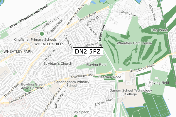 DN2 5PZ map - small scale - OS Open Zoomstack (Ordnance Survey) DN2 5PZ map - small scale - OS Open Zoomstack (Ordnance Survey)