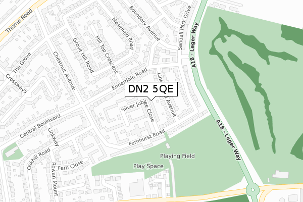 DN2 5QE map - large scale - OS Open Zoomstack (Ordnance Survey)