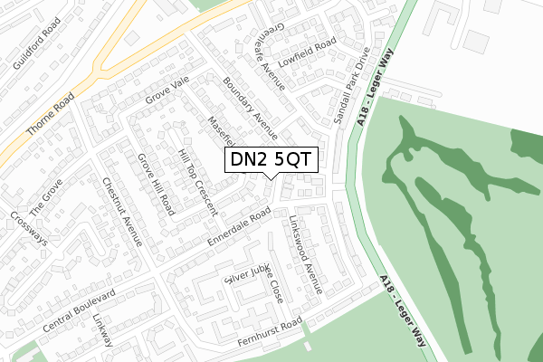 DN2 5QT map - large scale - OS Open Zoomstack (Ordnance Survey)