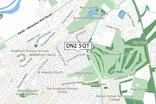 DN2 5QT map - small scale - OS Open Zoomstack (Ordnance Survey)