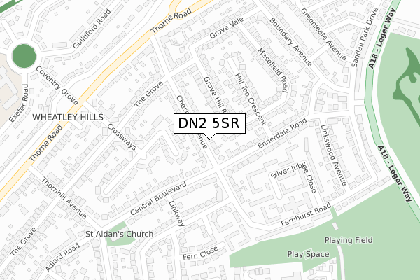 DN2 5SR map - large scale - OS Open Zoomstack (Ordnance Survey)