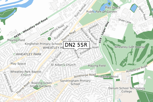 DN2 5SR map - small scale - OS Open Zoomstack (Ordnance Survey)