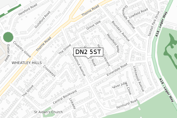 DN2 5ST map - large scale - OS Open Zoomstack (Ordnance Survey)