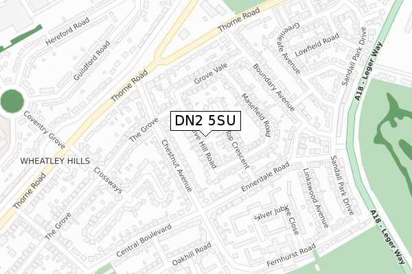 DN2 5SU map - large scale - OS Open Zoomstack (Ordnance Survey)