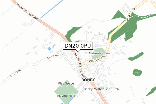 DN20 0PU map - large scale - OS Open Zoomstack (Ordnance Survey)