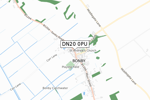 DN20 0PU map - small scale - OS Open Zoomstack (Ordnance Survey)