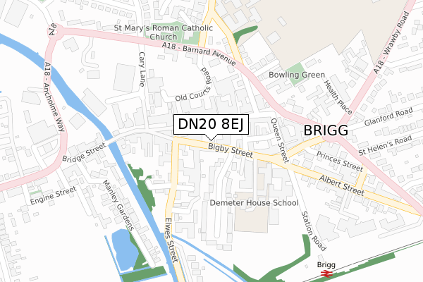 DN20 8EJ map - large scale - OS Open Zoomstack (Ordnance Survey)