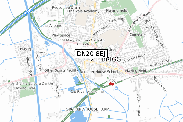 DN20 8EJ map - small scale - OS Open Zoomstack (Ordnance Survey)