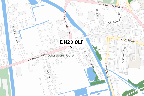 DN20 8LP map - large scale - OS Open Zoomstack (Ordnance Survey)