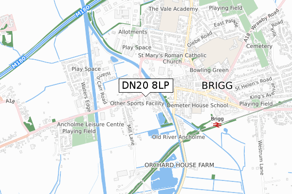 DN20 8LP map - small scale - OS Open Zoomstack (Ordnance Survey)