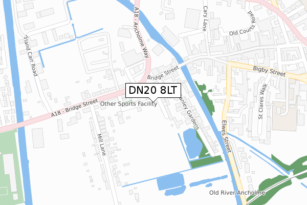 DN20 8LT map - large scale - OS Open Zoomstack (Ordnance Survey)