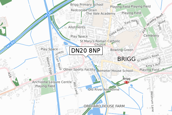 DN20 8NP map - small scale - OS Open Zoomstack (Ordnance Survey)