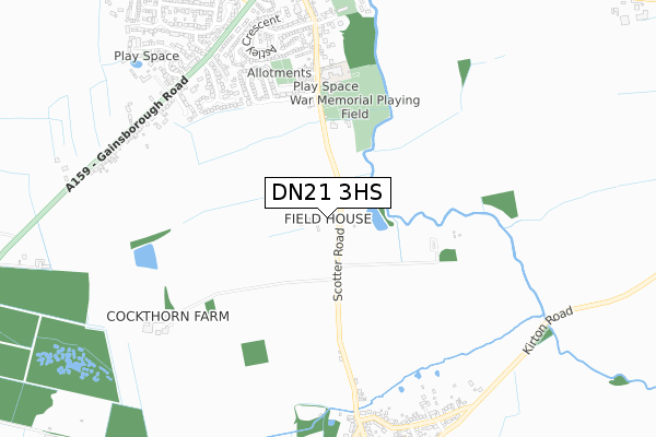 DN21 3HS map - small scale - OS Open Zoomstack (Ordnance Survey)