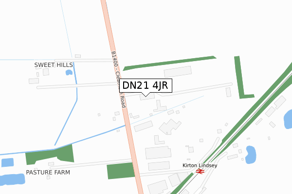 DN21 4JR map - large scale - OS Open Zoomstack (Ordnance Survey)