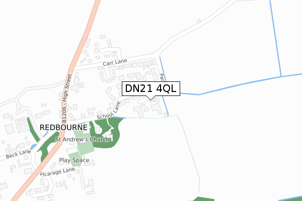 DN21 4QL map - large scale - OS Open Zoomstack (Ordnance Survey)