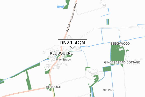 DN21 4QN map - small scale - OS Open Zoomstack (Ordnance Survey)