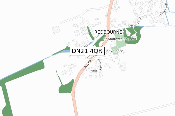 DN21 4QR map - large scale - OS Open Zoomstack (Ordnance Survey)