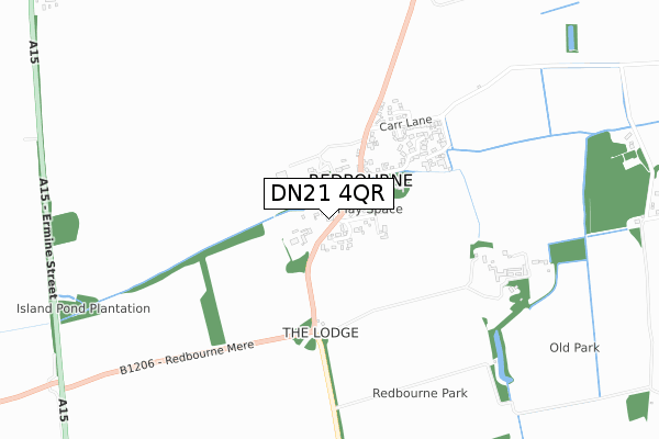 DN21 4QR map - small scale - OS Open Zoomstack (Ordnance Survey)