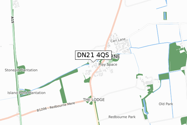 DN21 4QS map - small scale - OS Open Zoomstack (Ordnance Survey)