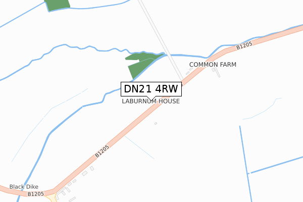 DN21 4RW map - large scale - OS Open Zoomstack (Ordnance Survey)