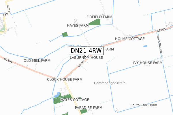 DN21 4RW map - small scale - OS Open Zoomstack (Ordnance Survey)