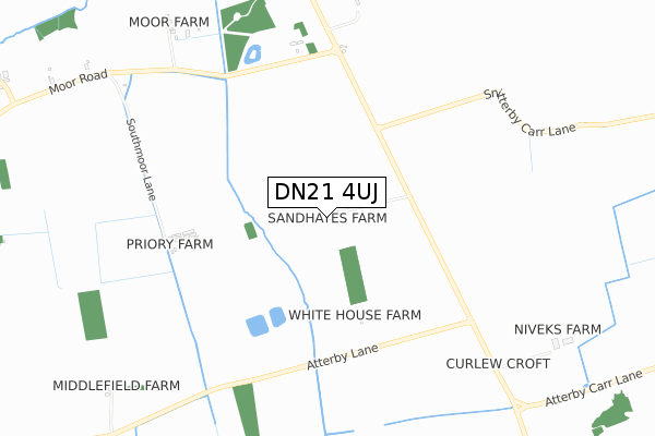 DN21 4UJ map - small scale - OS Open Zoomstack (Ordnance Survey)