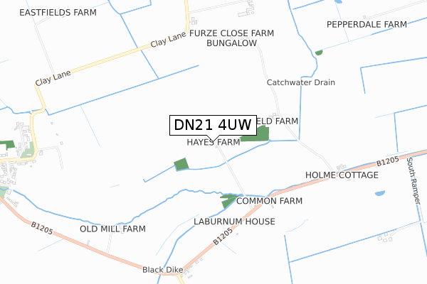 DN21 4UW map - small scale - OS Open Zoomstack (Ordnance Survey)