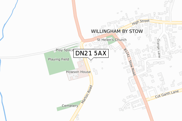 DN21 5AX map - large scale - OS Open Zoomstack (Ordnance Survey)