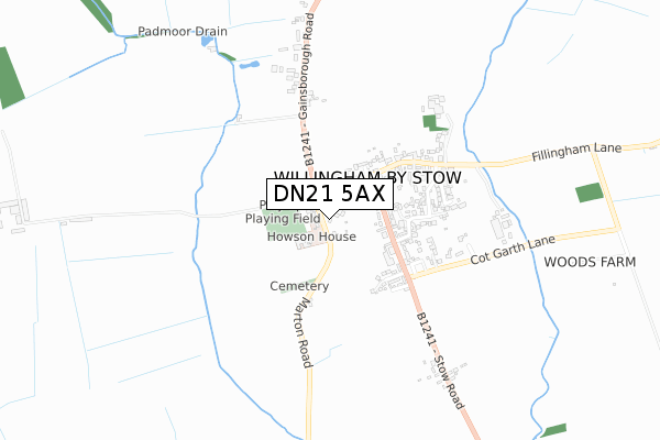 DN21 5AX map - small scale - OS Open Zoomstack (Ordnance Survey)