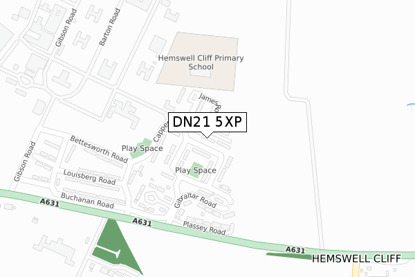 DN21 5XP map - large scale - OS Open Zoomstack (Ordnance Survey)
