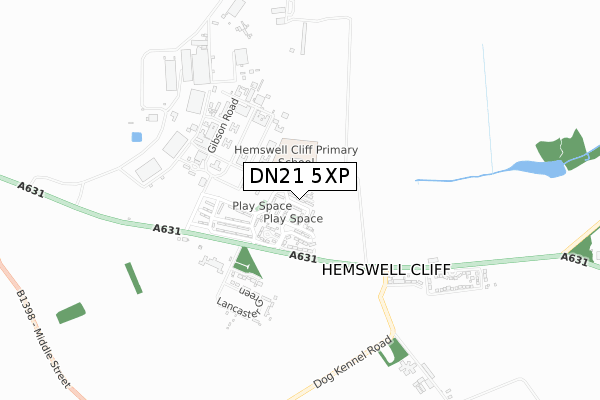 DN21 5XP map - small scale - OS Open Zoomstack (Ordnance Survey)