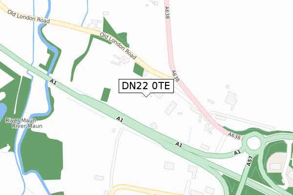 DN22 0TE map - large scale - OS Open Zoomstack (Ordnance Survey)