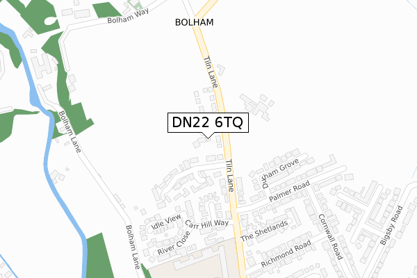 DN22 6TQ map - large scale - OS Open Zoomstack (Ordnance Survey)