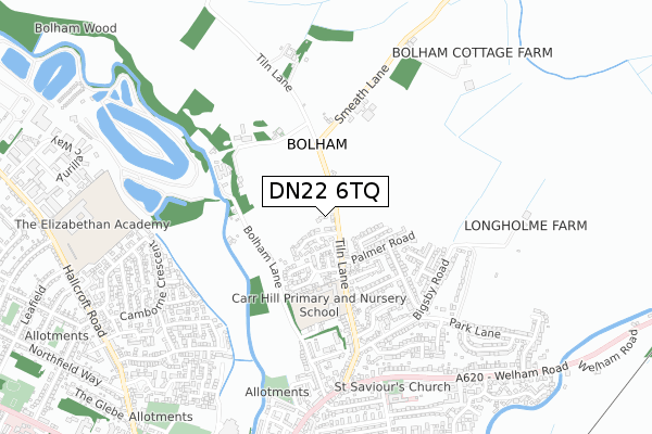 DN22 6TQ map - small scale - OS Open Zoomstack (Ordnance Survey) DN22 6TQ map - small scale - OS Open Zoomstack (Ordnance Survey)