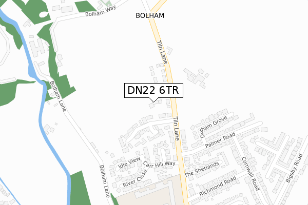 DN22 6TR map - large scale - OS Open Zoomstack (Ordnance Survey)