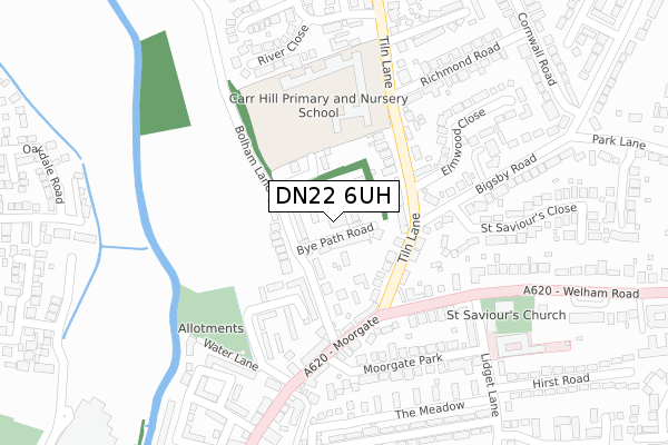 DN22 6UH map - large scale - OS Open Zoomstack (Ordnance Survey)
