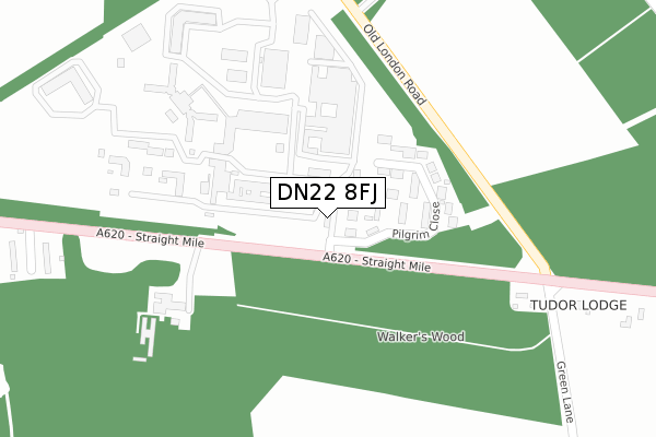 DN22 8FJ map - large scale - OS Open Zoomstack (Ordnance Survey) DN22 8FJ map - large scale - OS Open Zoomstack (Ordnance Survey)