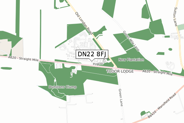 DN22 8FJ map - small scale - OS Open Zoomstack (Ordnance Survey) DN22 8FJ map - small scale - OS Open Zoomstack (Ordnance Survey)