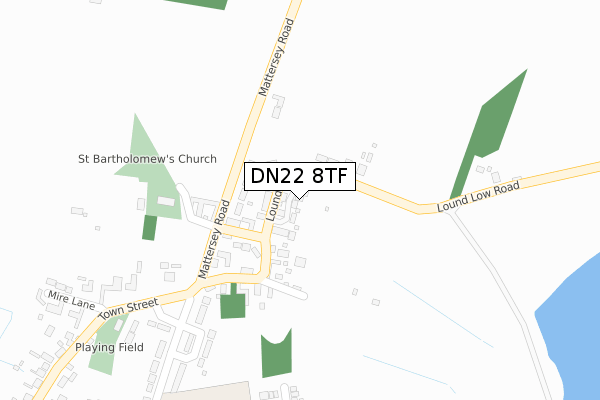 DN22 8TF map - large scale - OS Open Zoomstack (Ordnance Survey)