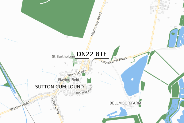 DN22 8TF map - small scale - OS Open Zoomstack (Ordnance Survey)