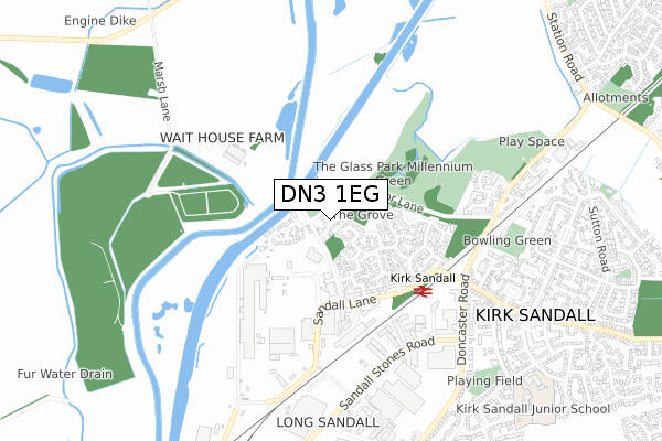 DN3 1EG map - small scale - OS Open Zoomstack (Ordnance Survey) DN3 1EG map - small scale - OS Open Zoomstack (Ordnance Survey)