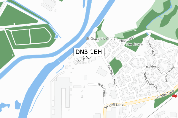 DN3 1EH map - large scale - OS Open Zoomstack (Ordnance Survey)