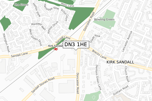 DN3 1HE map - large scale - OS Open Zoomstack (Ordnance Survey)