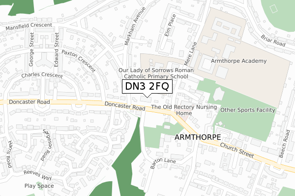 DN3 2FQ map - large scale - OS Open Zoomstack (Ordnance Survey)